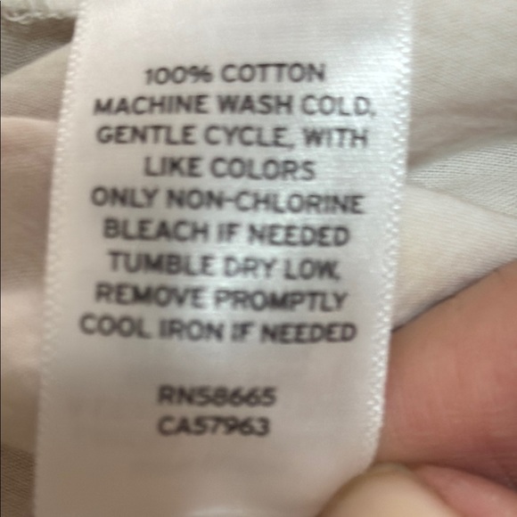 NWT BP Tan and White Puff Sleeve Smocked Blouse - Picture 5 of 5